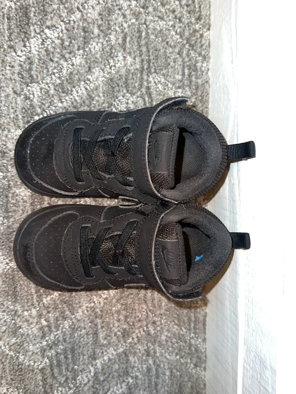 Nike Kids Black High-Top Strap Sneakers